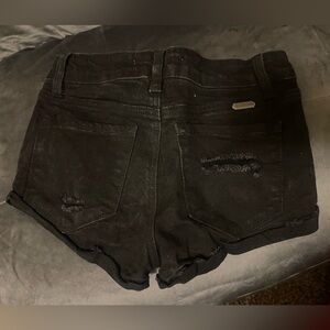 Black Distressed Women Shorts